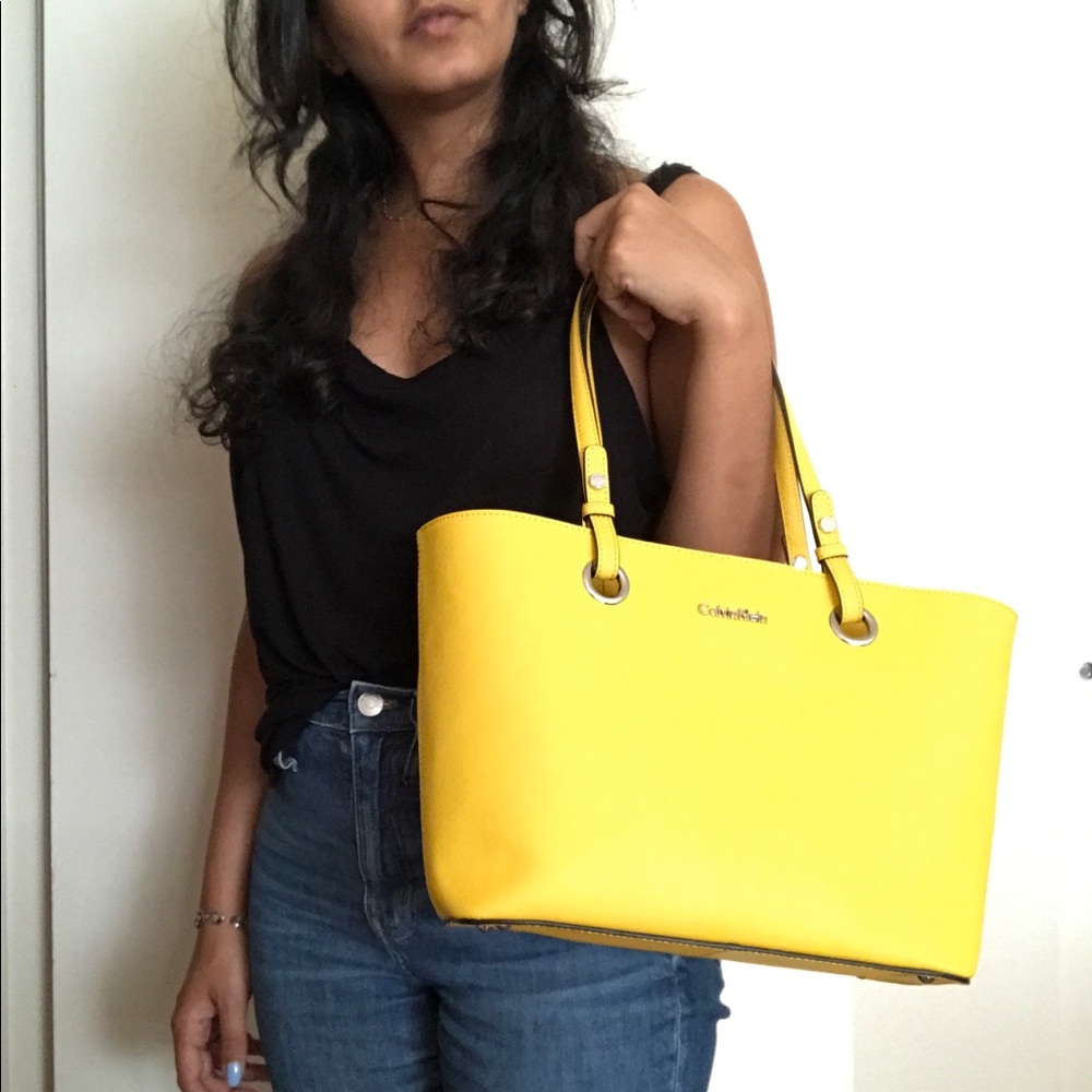 Bright yellow Calvin Klein purse
